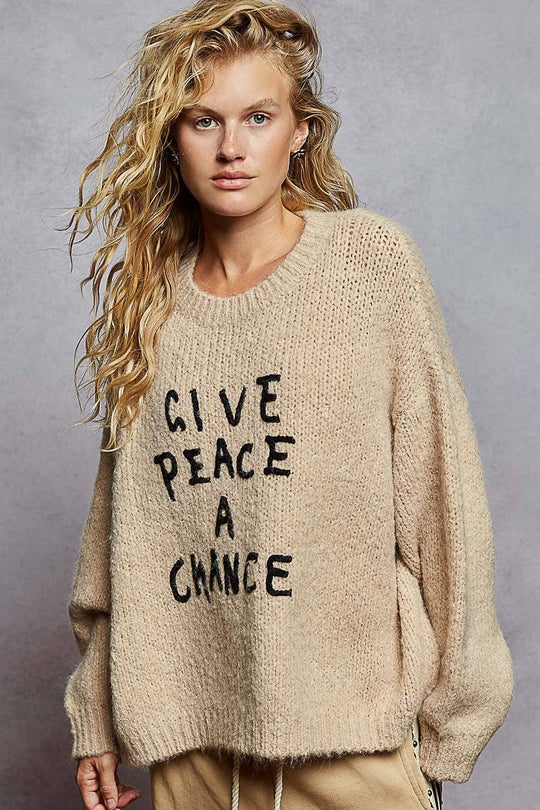 Give Peace A Chance Knit Sweater