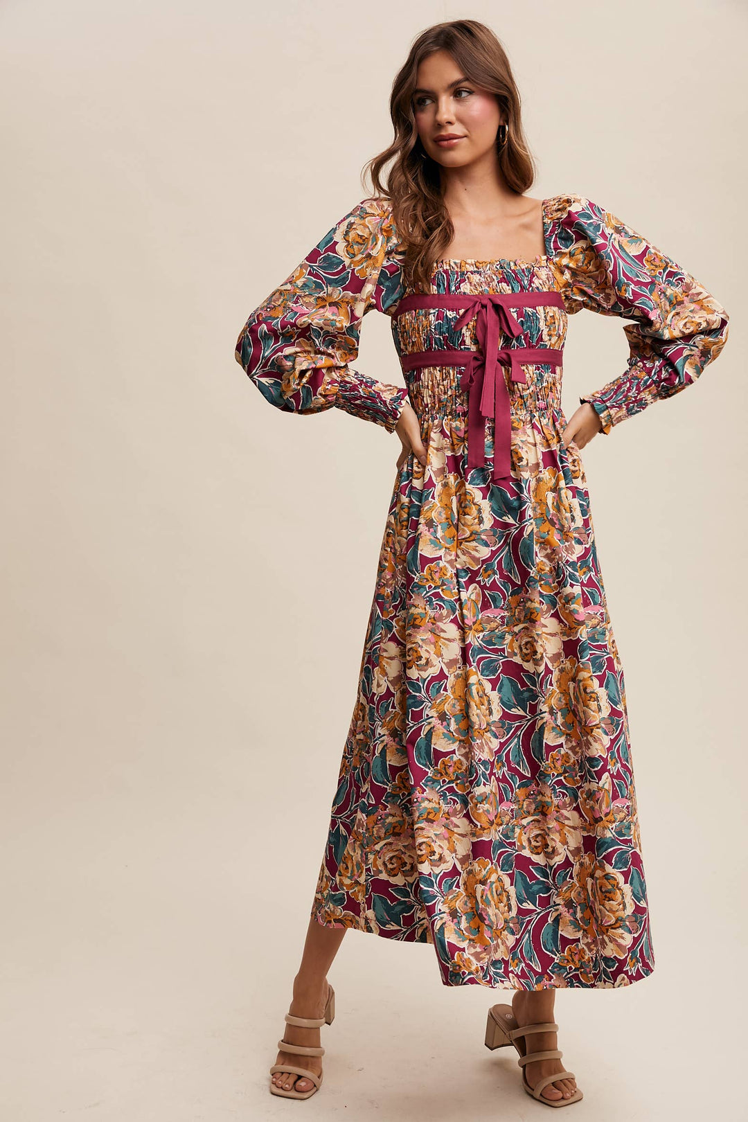 Floral Smocked Maxi Dress
