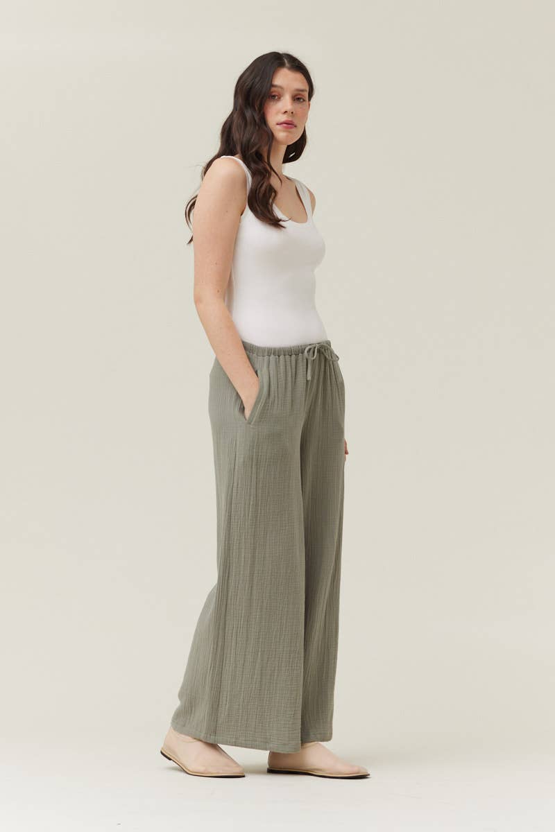 Long Line Gauze Pants