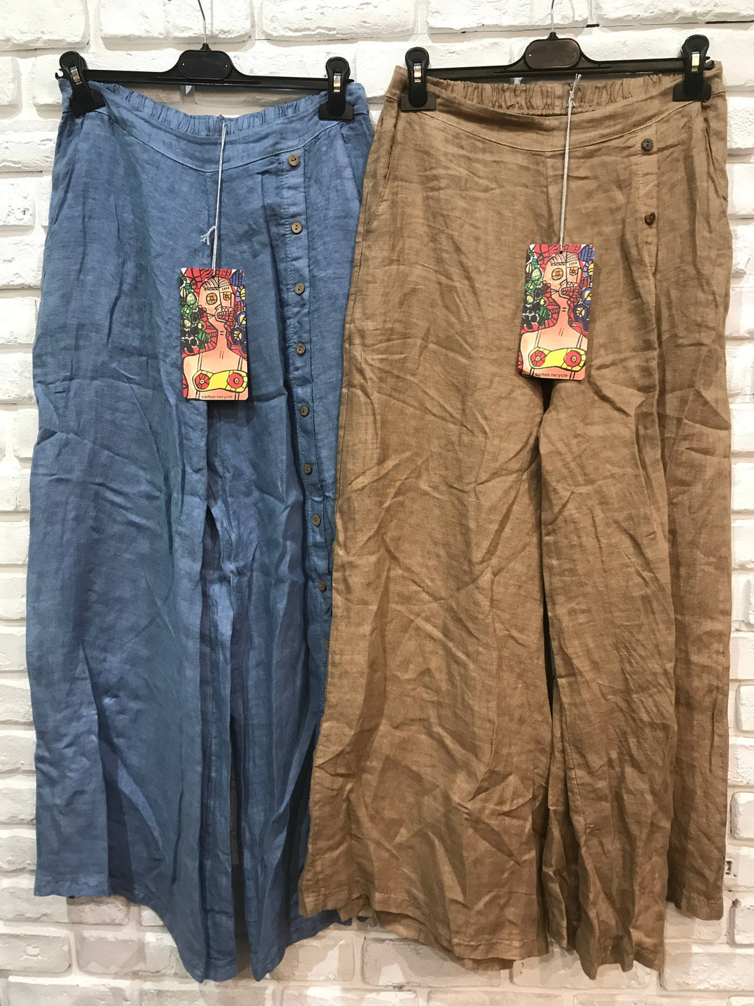 Straight buttoned Linen trousers