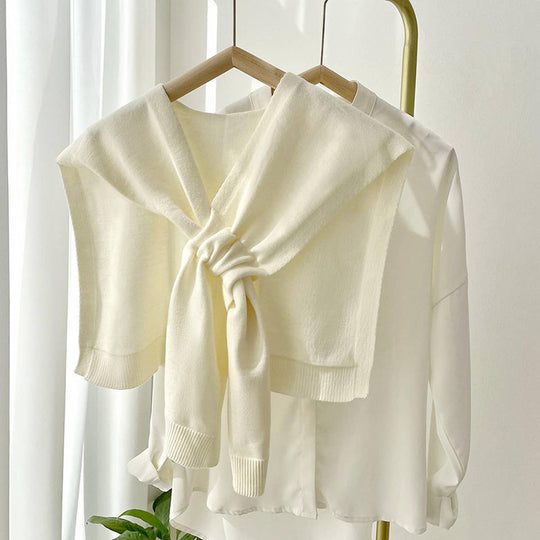 Solid Color Knotted Shawl