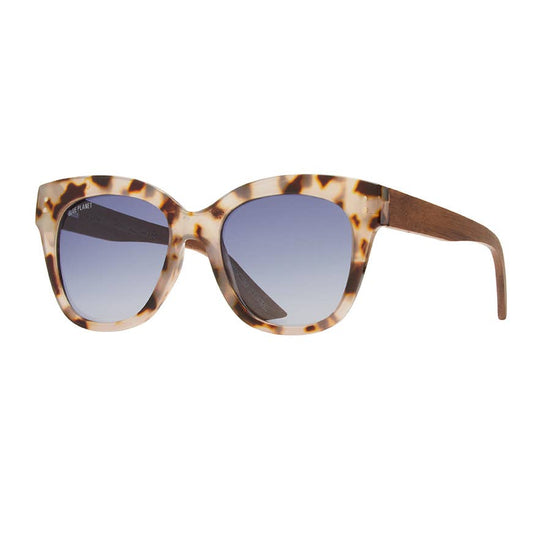 Cora Ivory Tortoise and Walnut Wood Sunglasses