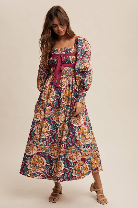 Floral Smocked Maxi Dress