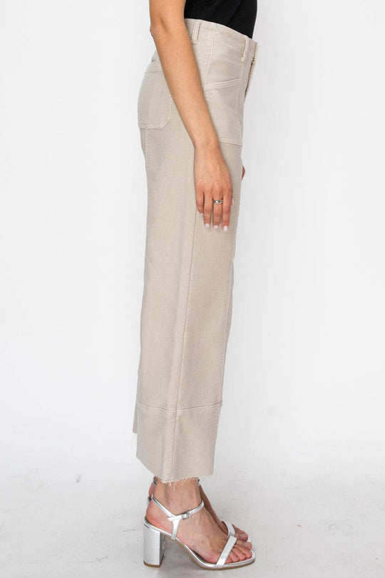 Tummy Control High Rise Slim Crop Palazzo Jeans