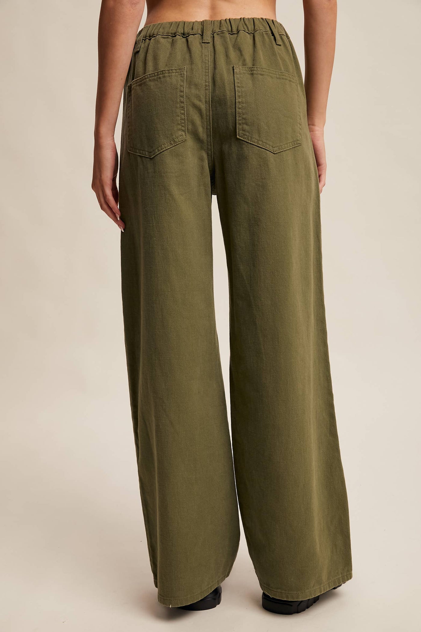 Wide-Leg Colored Denim Pants