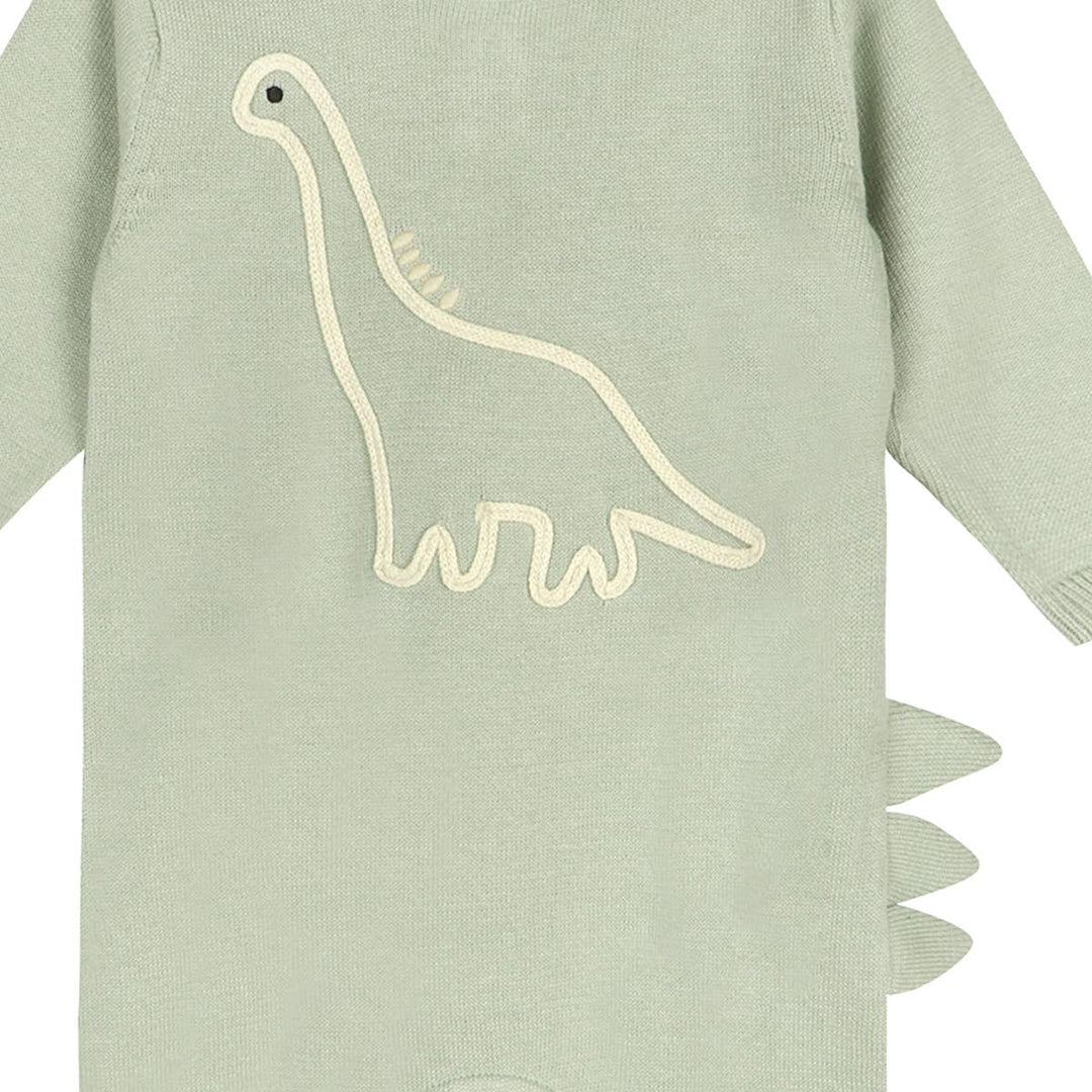 Dino Embroidered Baby Knit Jumpsuit