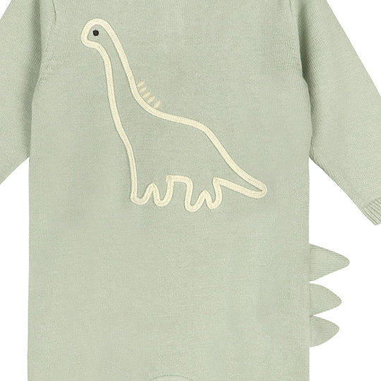 Dino Embroidered Baby Knit Jumpsuit