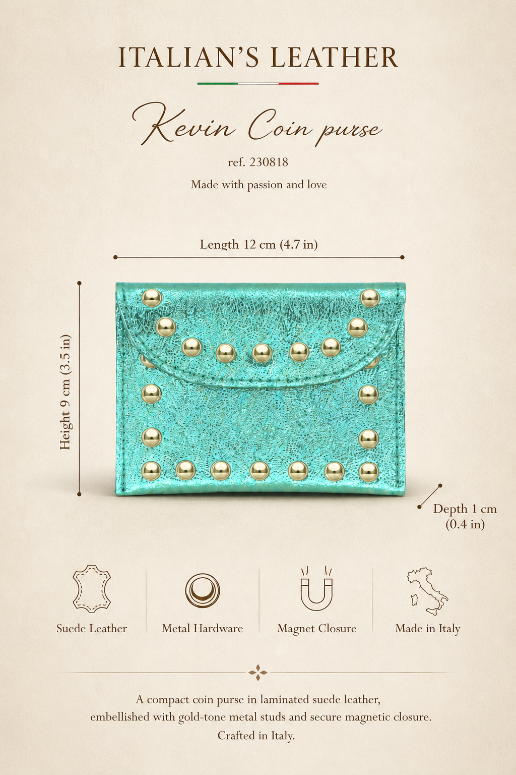 Leather Wallet with Studs