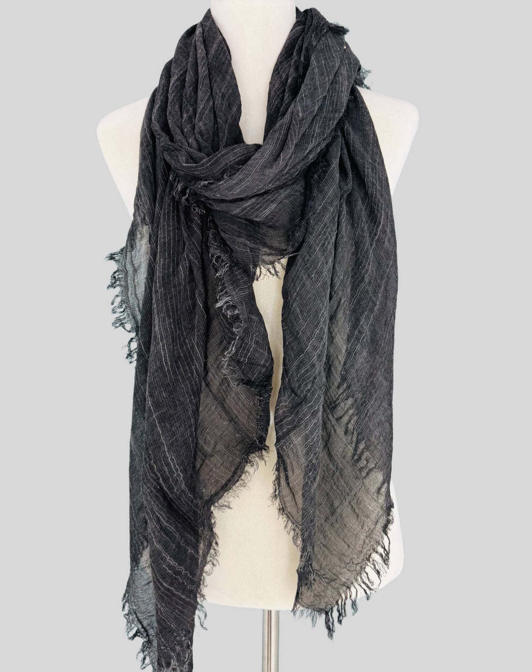 Stonewashed Solid Color Frayed Oversized Scarf
