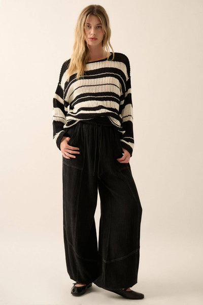 Mineral Washed Crinkle Cotton Parachute Pants