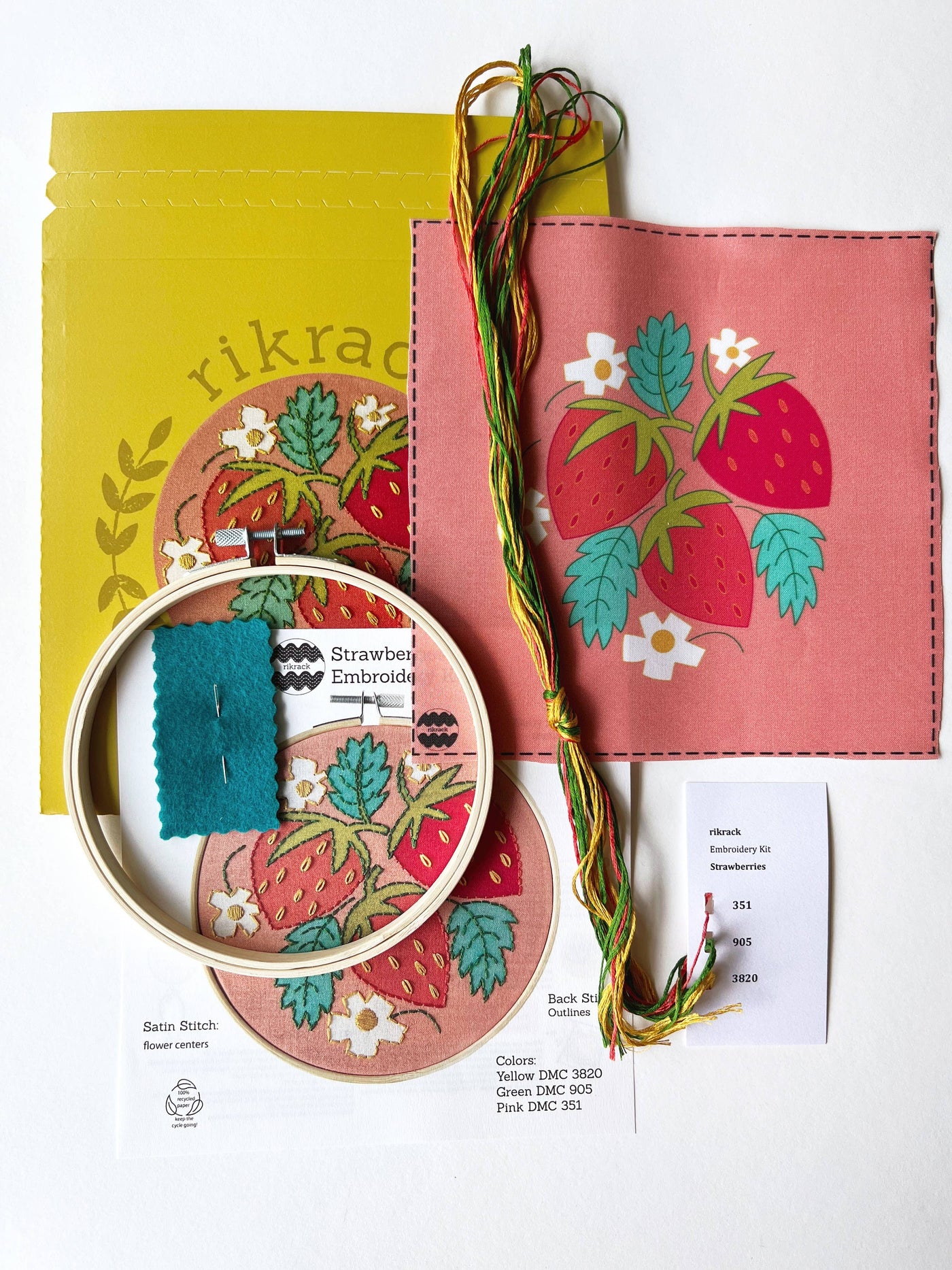 Strawberries Embroidery Kit