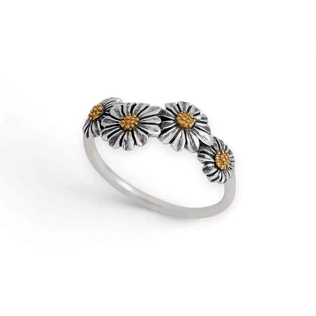 Silver + Bronze Daisy Chain Ring