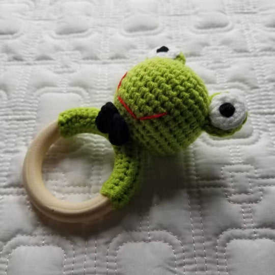 Frog Hand Crocheted Cotton Rattle Toy