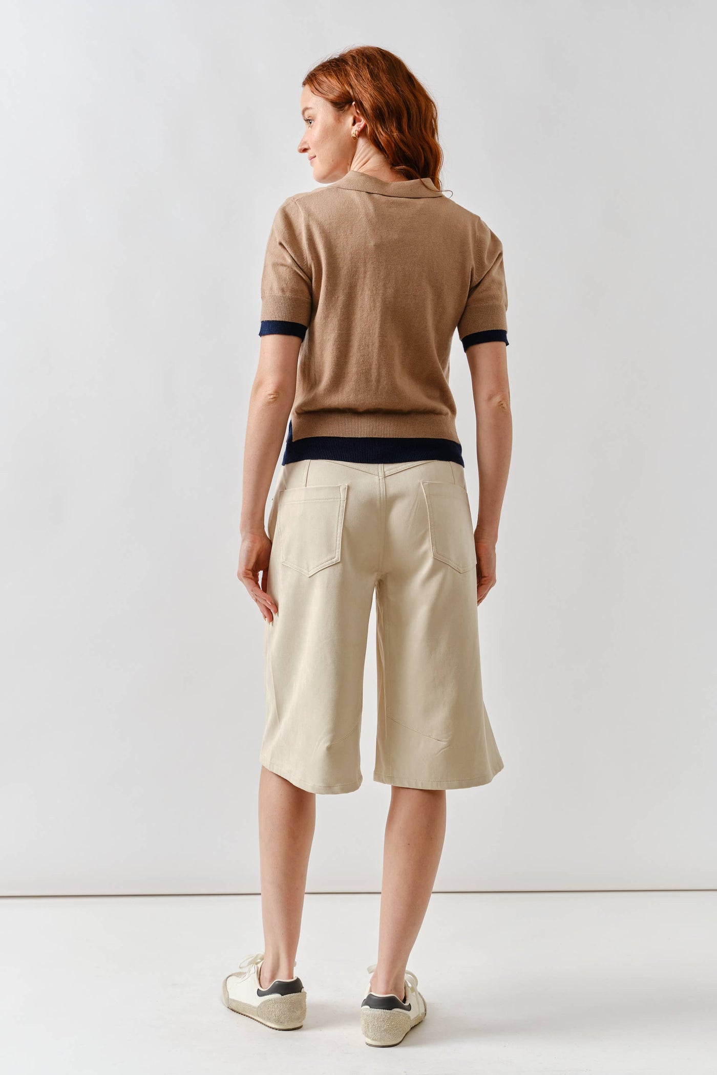 Contrast Edge Polo Sweater
