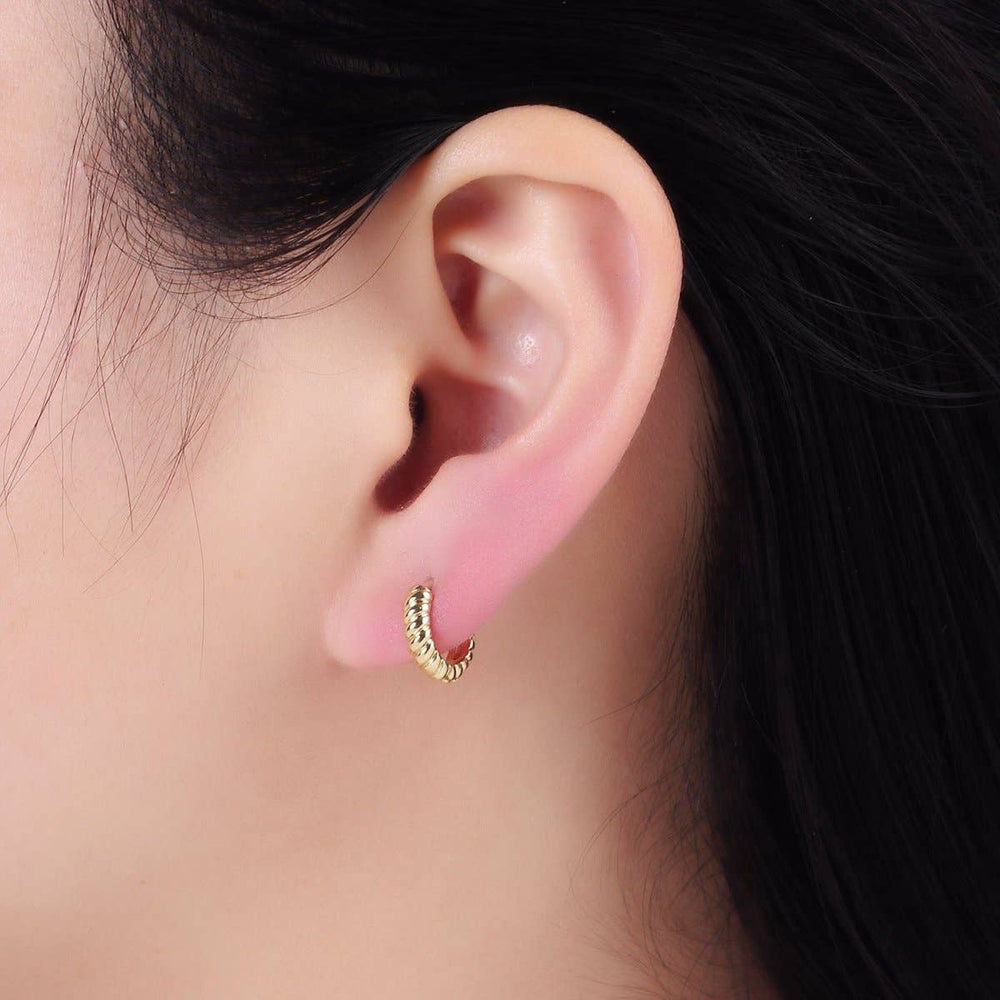 14K Gold Filled Croissant Huggie Earrings