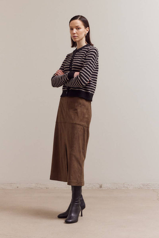 Thin Striped Button Up Cardigan