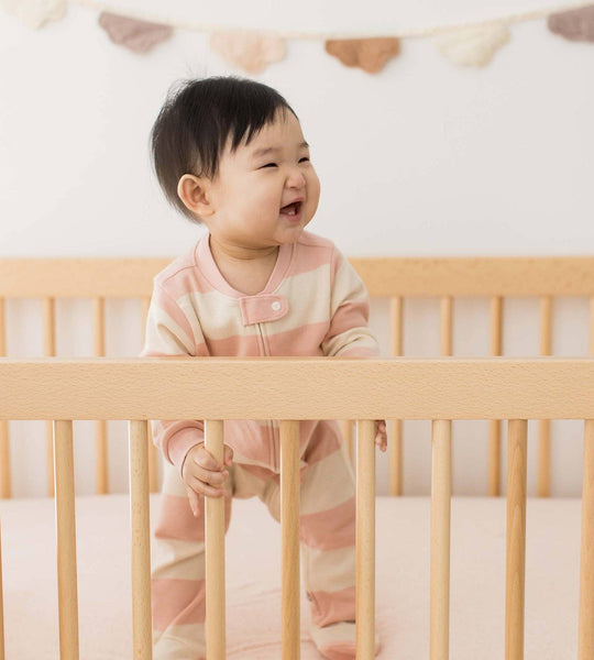 Pink Sand Rugby Stripe Organic Cotton Sleep & Play