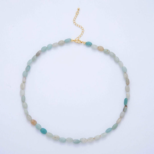Oblong Amazonite Beaded Necklace