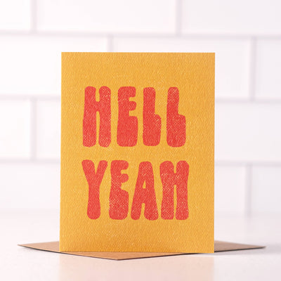 Daydream Prints Hell Yeah - Retro Fun Congratulations Card - Simple Good