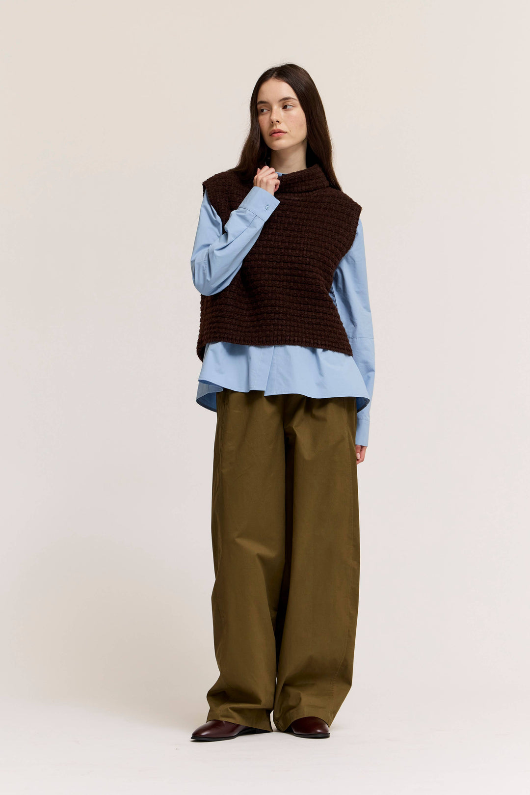 High Neck Sleeveless Sweater Top