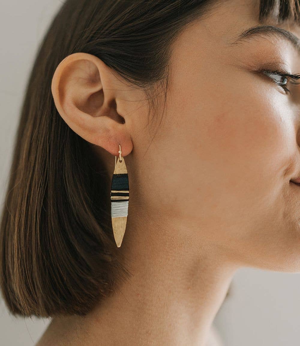 Kaia Surfboard Gold Drop Earrings