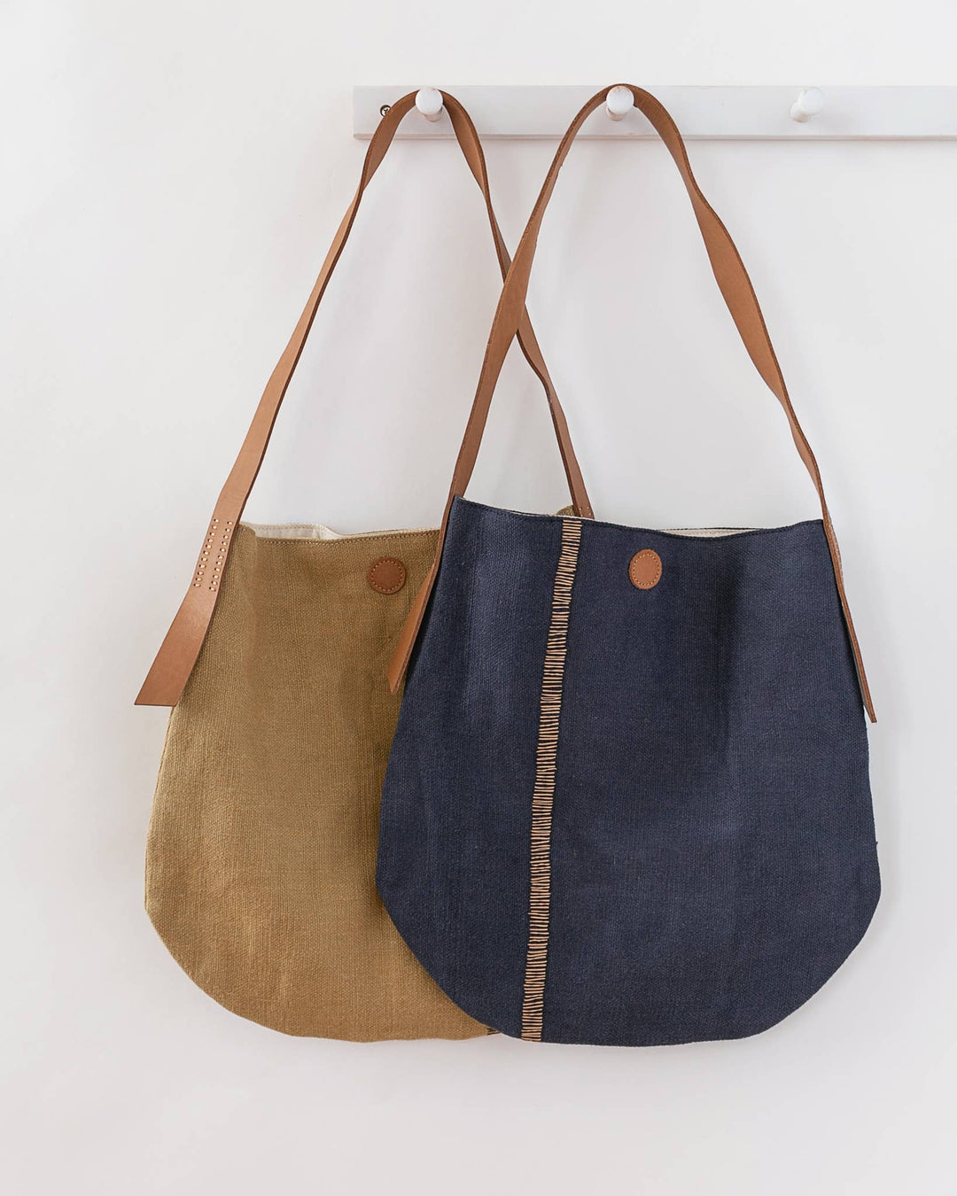 Large Jute Indigo Shoulder Bag