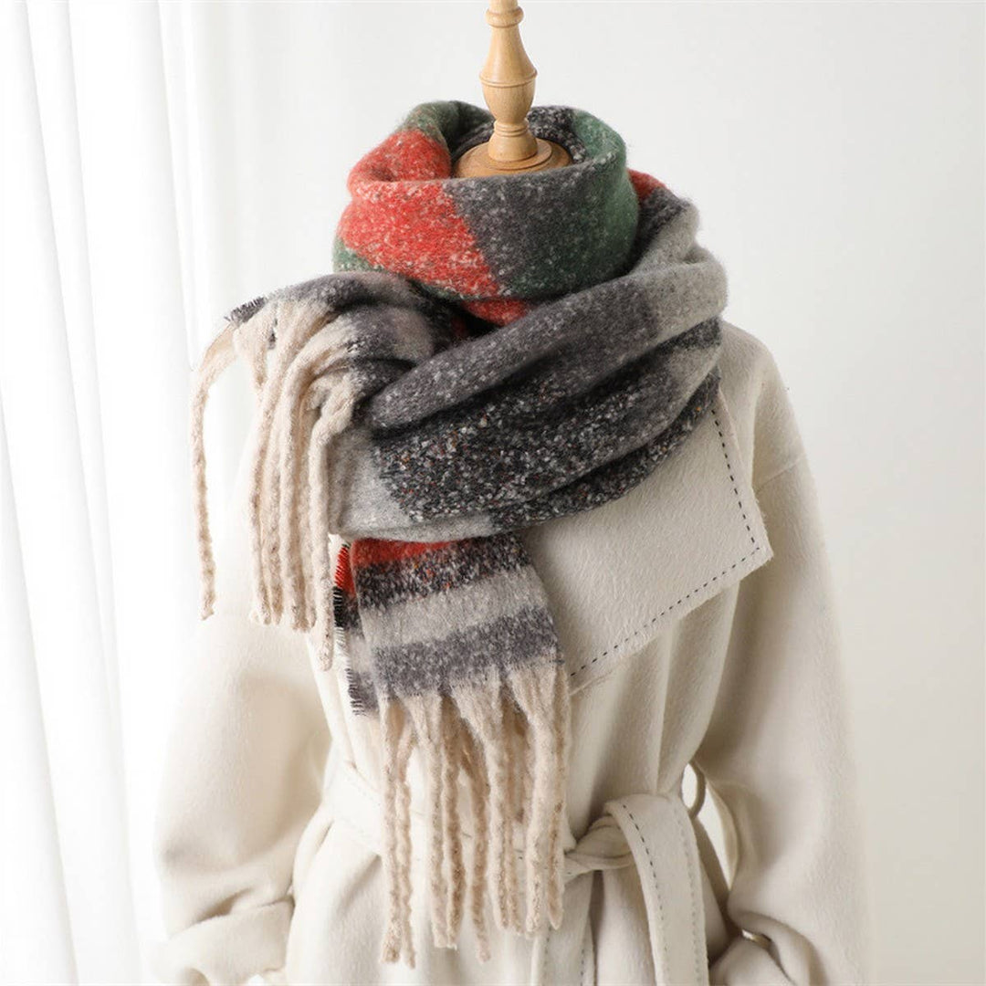 Triangle Fringe Winter Scarf