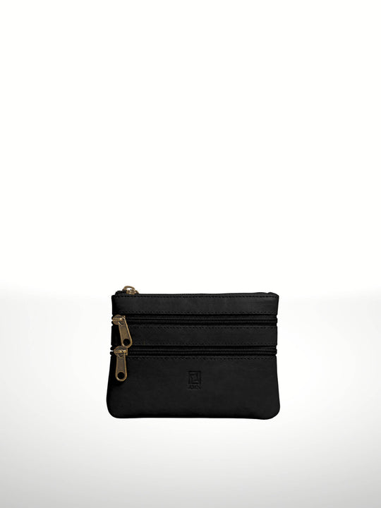 Italian Leather Double Zipper Wallet