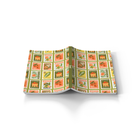 Garden Stamps  Soft Touch Classic Layflat Notebook Journal