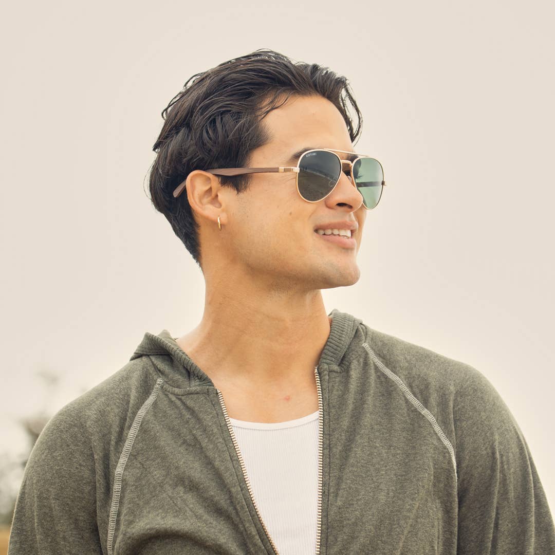 Mav Gold / Walnut Wood / Grey Green Polarized