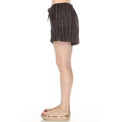Stripe Tacked Cuffs Shorts