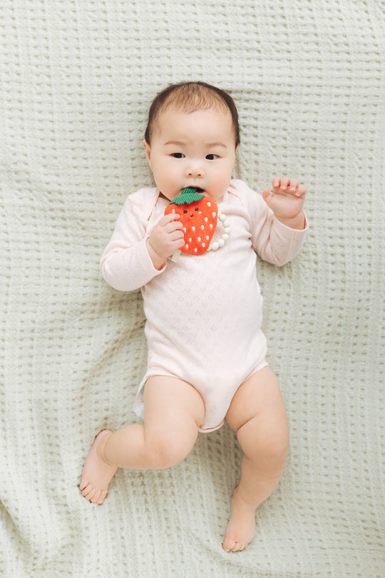 Strawberry Crinkle Baby Teether