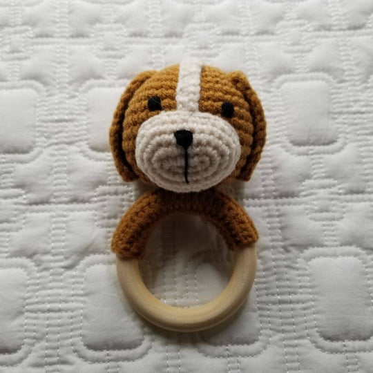 Dog Hand Crocheted Cotton Rattle