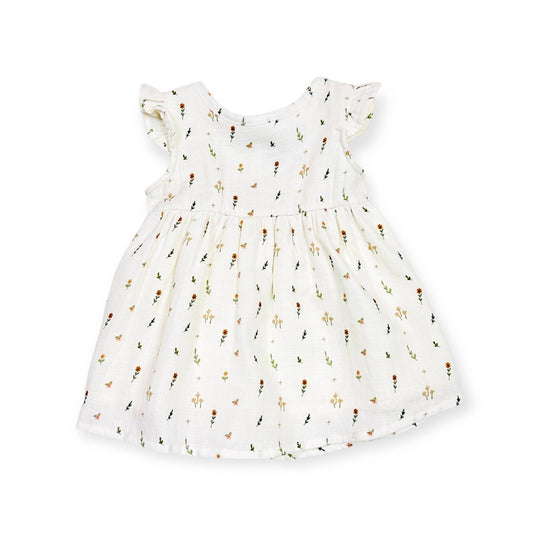 Boho Floral Tutu Baby Dress + Bloomer Set