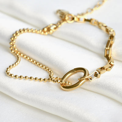 Circle Link Bracelet, Waterproof Mixed Chain Bracelet