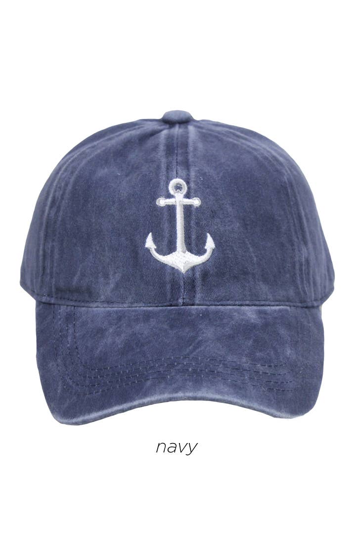 Embroidered Anchor Baseball Cap