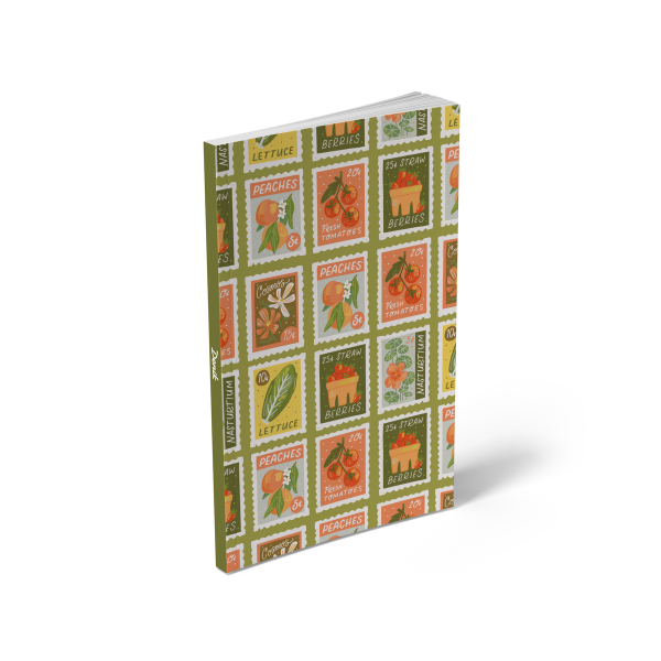 Garden Stamps  Soft Touch Classic Layflat Notebook Journal