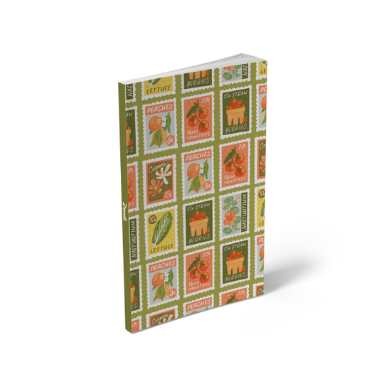 Garden Stamps  Soft Touch Classic Layflat Notebook Journal