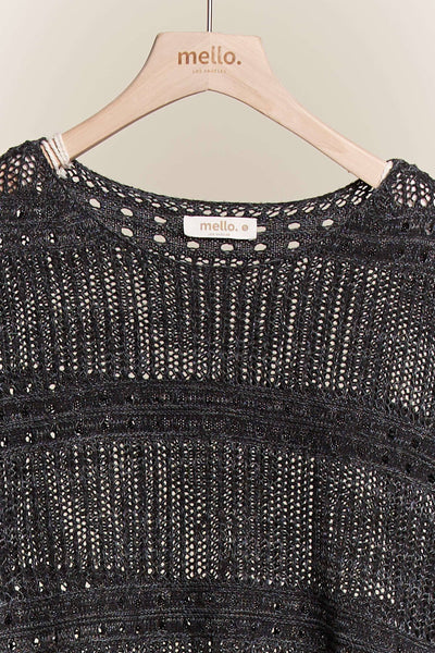 Short Sleeve See Through Knit Cover Up