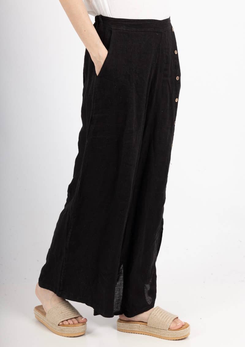 Straight buttoned Linen trousers