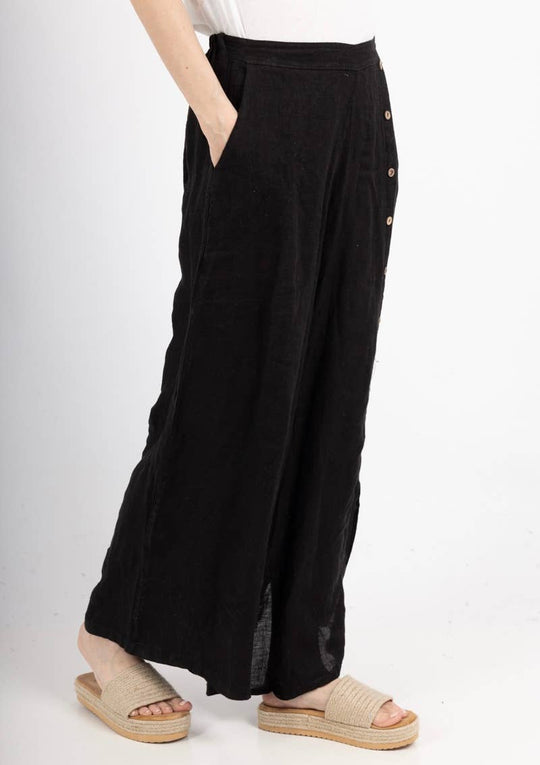 Straight buttoned Linen trousers