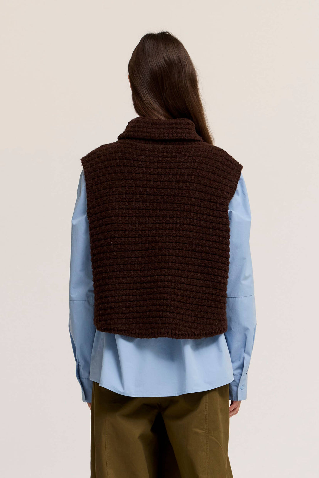 High Neck Sleeveless Sweater Top