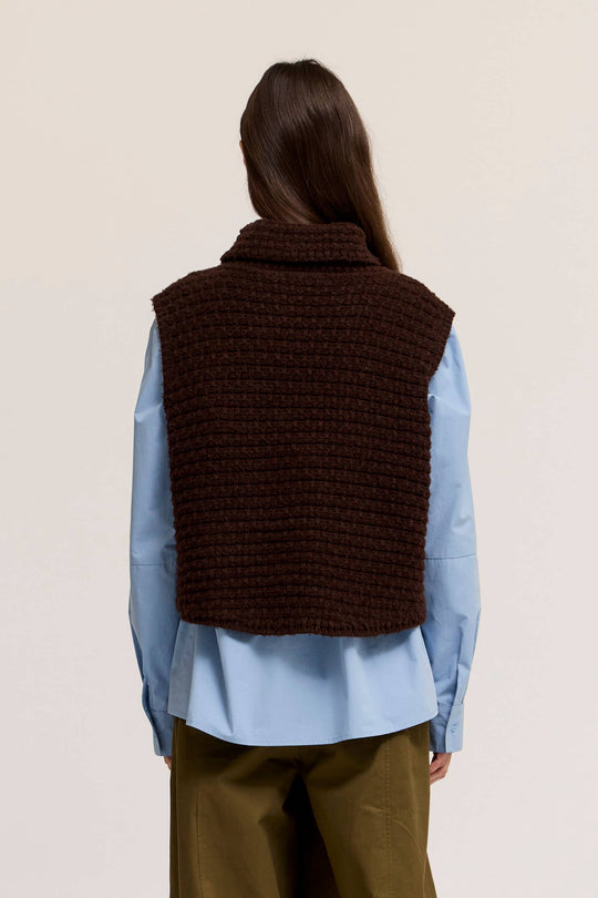 High Neck Sleeveless Sweater Top