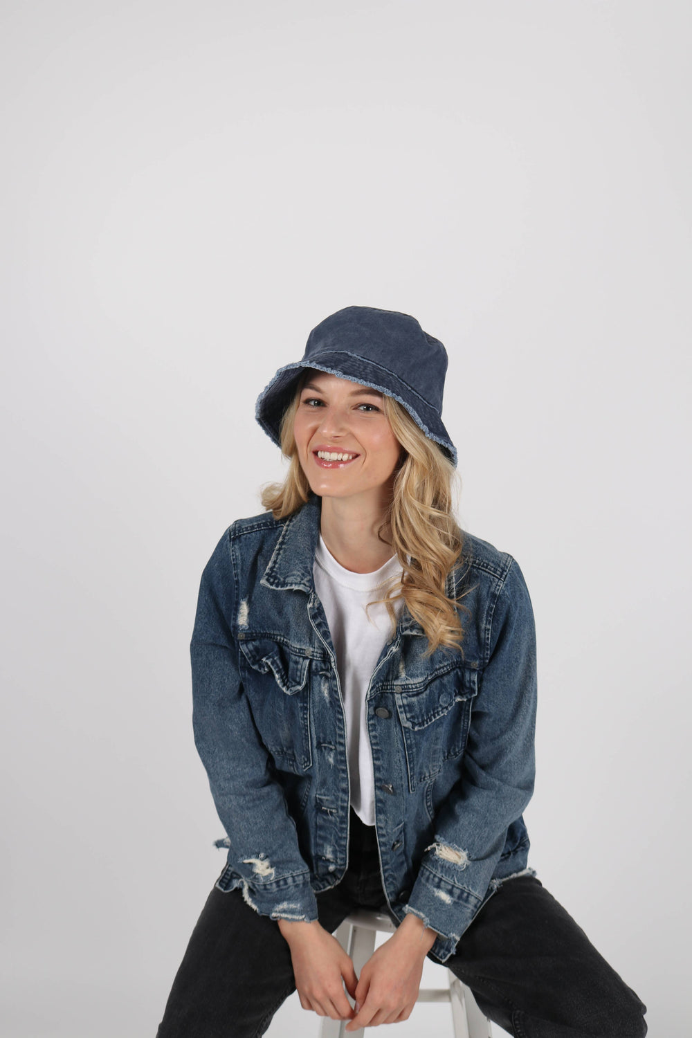 Distressed Edge Bucket Hat