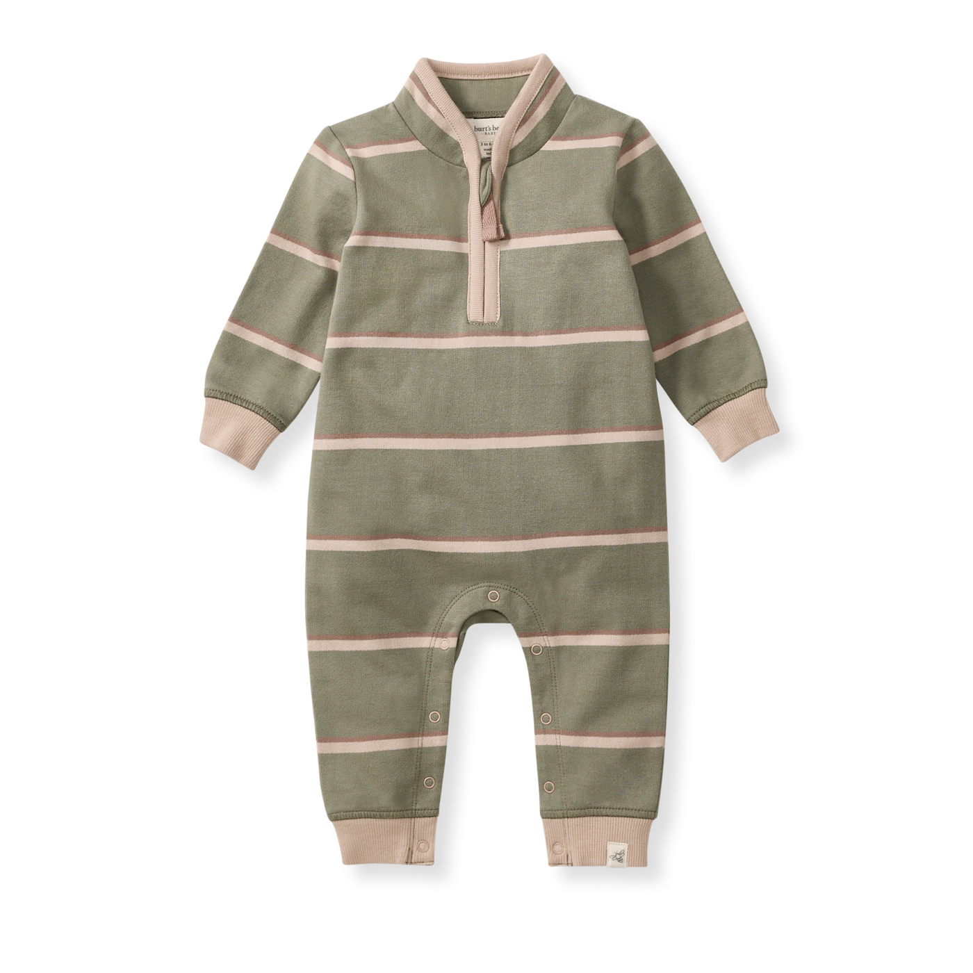 Green Holland Stripe Infant Jumpsuit