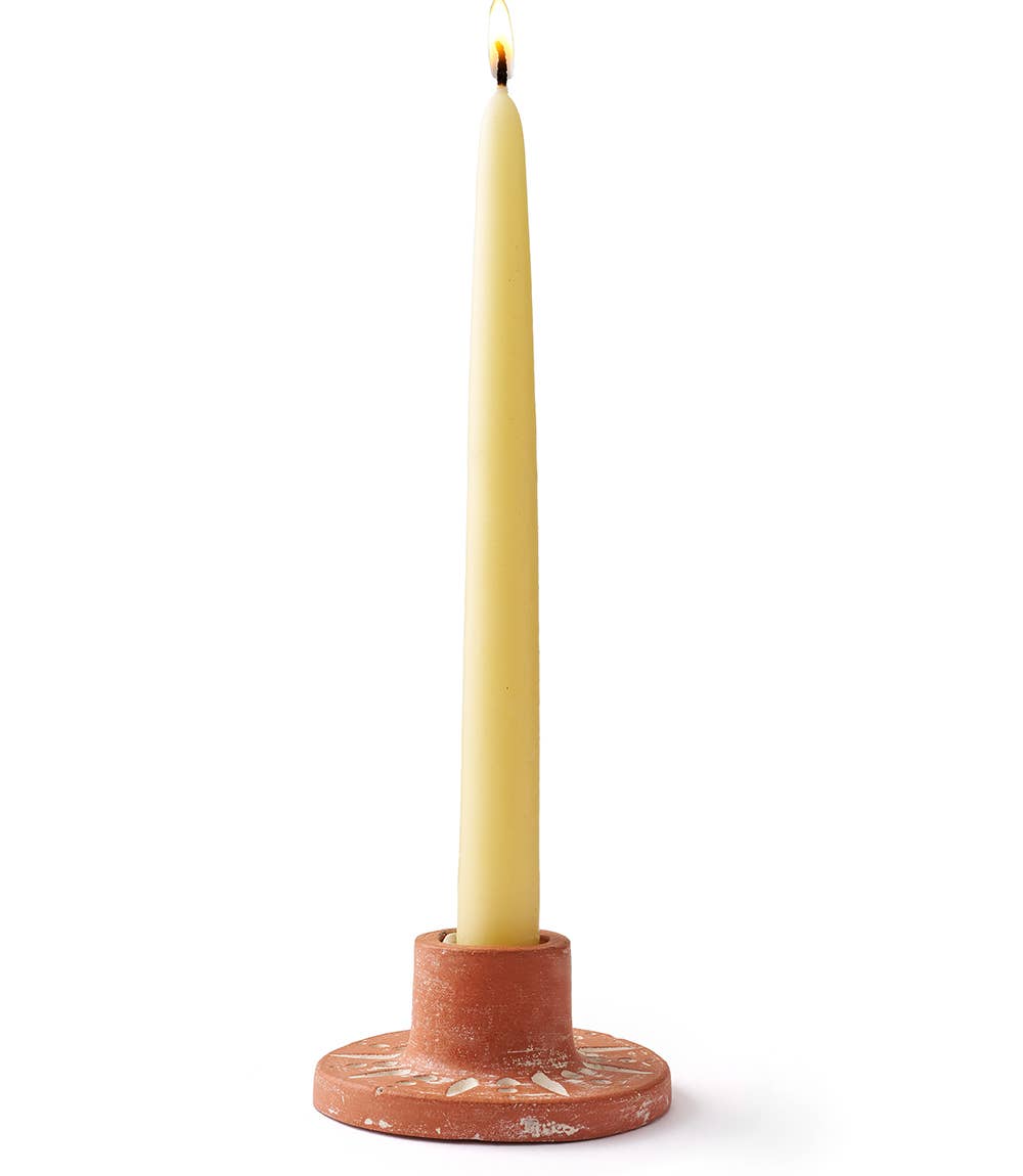 Daksha Sun Taper Terracotta Candle Holder
