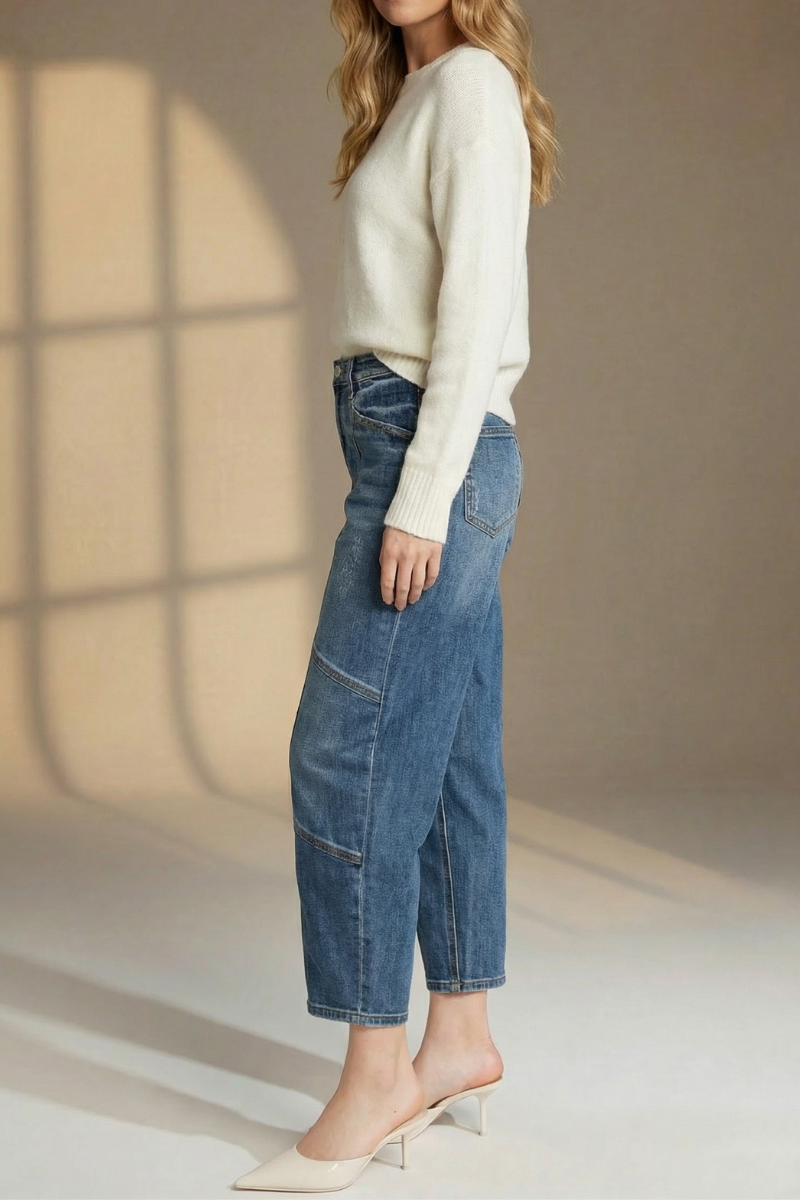 High Rise Relaxed Barrel Jeans