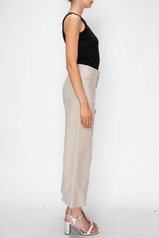 Tummy Control High Rise Slim Crop Palazzo Jeans