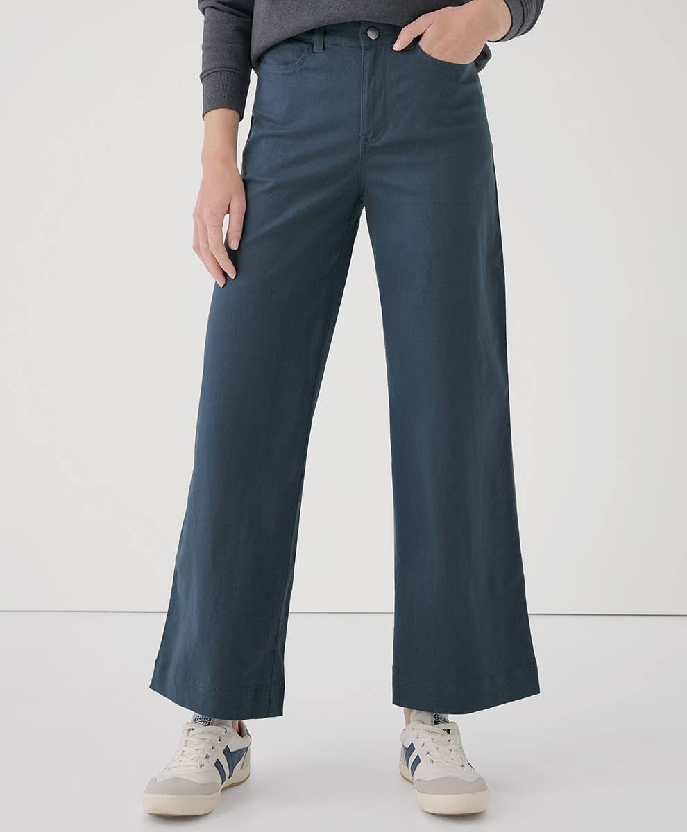 Women's Stretch Twill Denim Wide Leg Pant