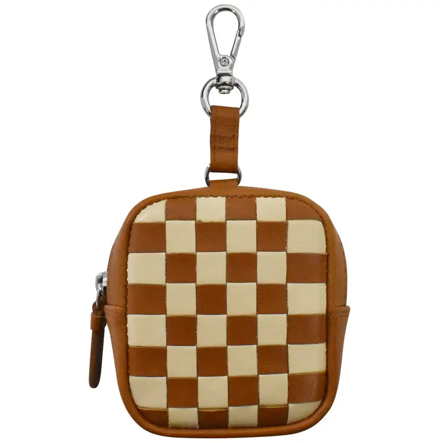 Checkerboard Rectangle Pouch Charm